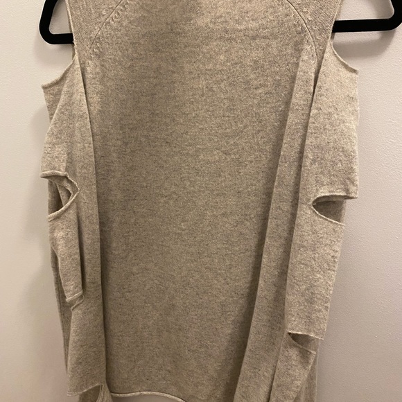 Aqua cut-out grey cashmere sweater - Picture 3 of 4